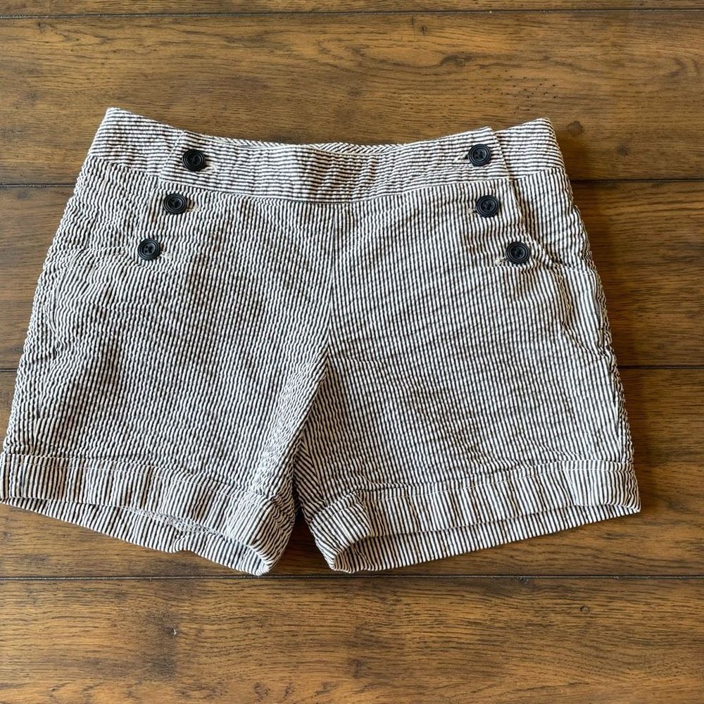 Sandro Paris Seersucker Nautical Stripe Shorts size 4